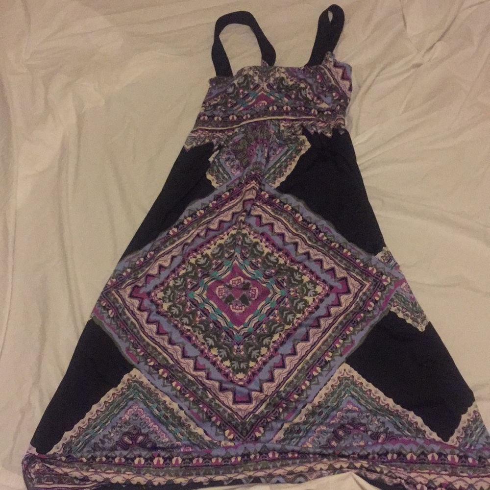 EUC INC wms 1x patterned multicolored maxi dress